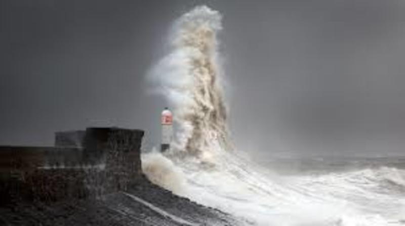 Lighthouse Storm Huge Wave